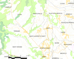 Map commune FR insee code 69222